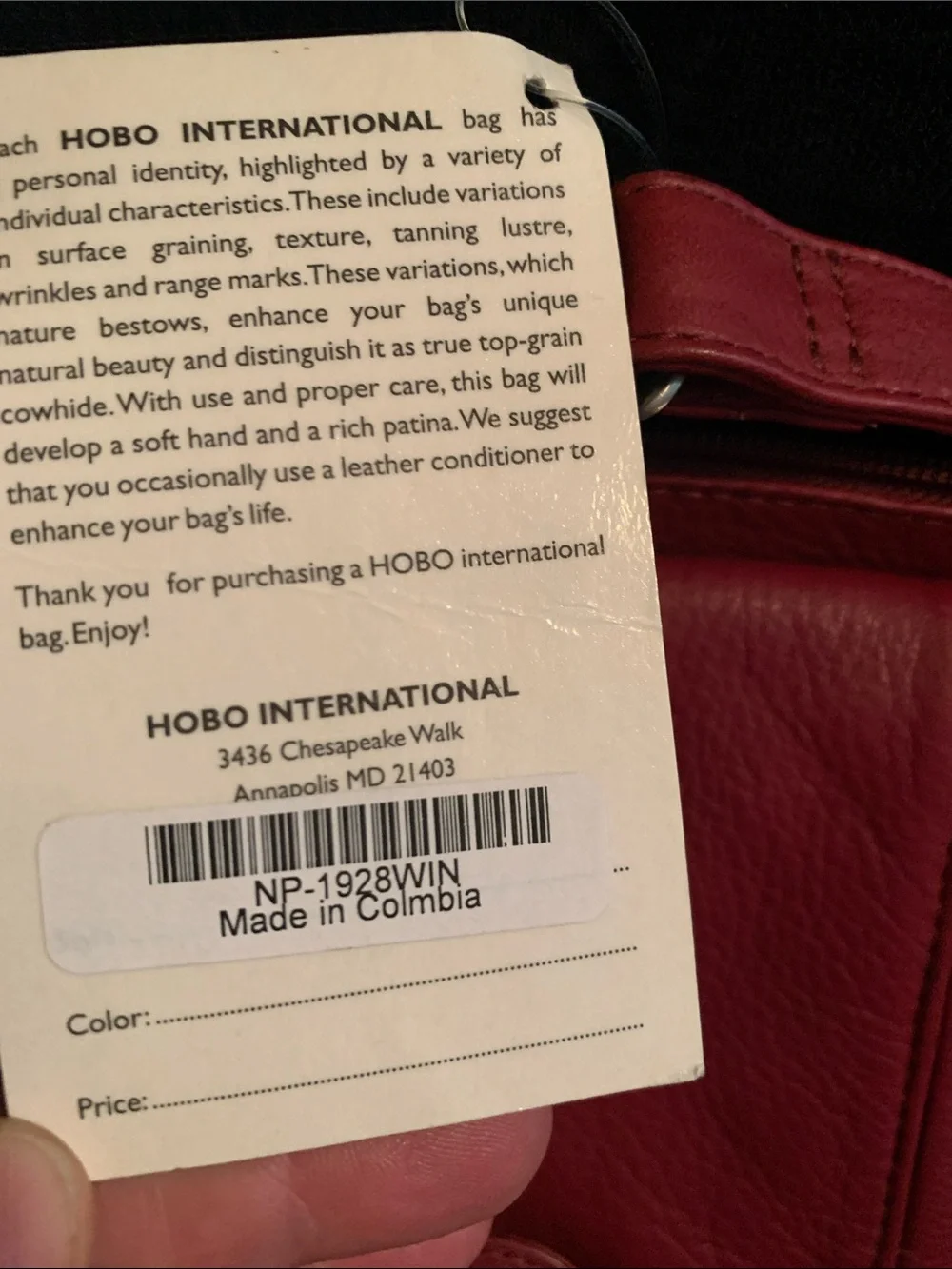 HOBO Red Pebbled Leather Crossbody with Front Pockets - Picture 2 of 9